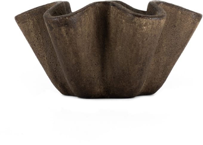 HomeBound by KY | Aardewerk schaal Plica bruin S | decoratieve schaal | schaal