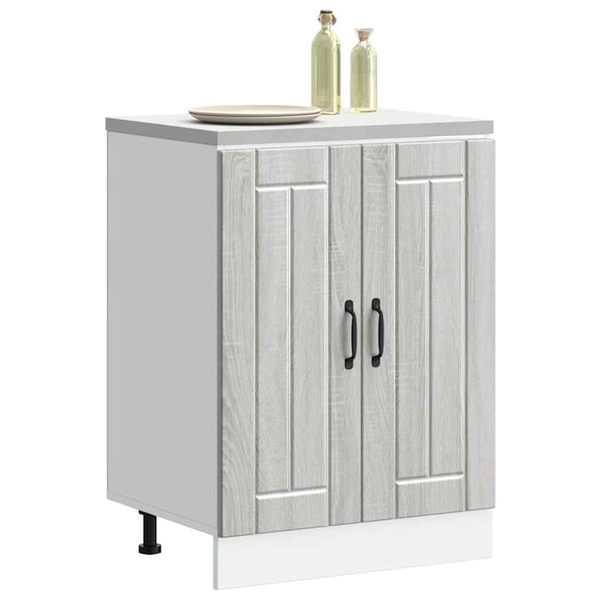 vidaXL - Spoelbakonderkast - Lucca - bewerkt - hout - grijs - sonoma - eiken