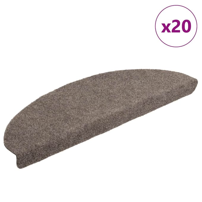 vidaXL - Trapmatten - Zelfklevend - 20 - stuks - 65x21x4 - cm - Beige - Halfrond - Groot