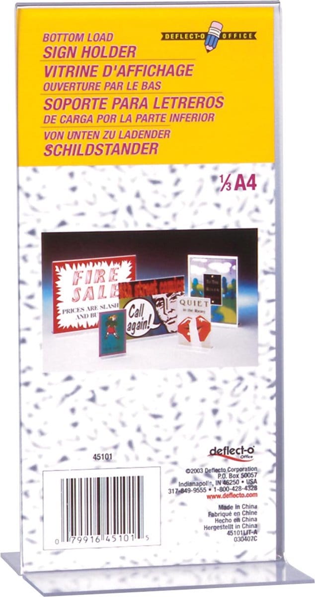 Deflecto folderhouder T-voet portrait | ft 1/3 A4