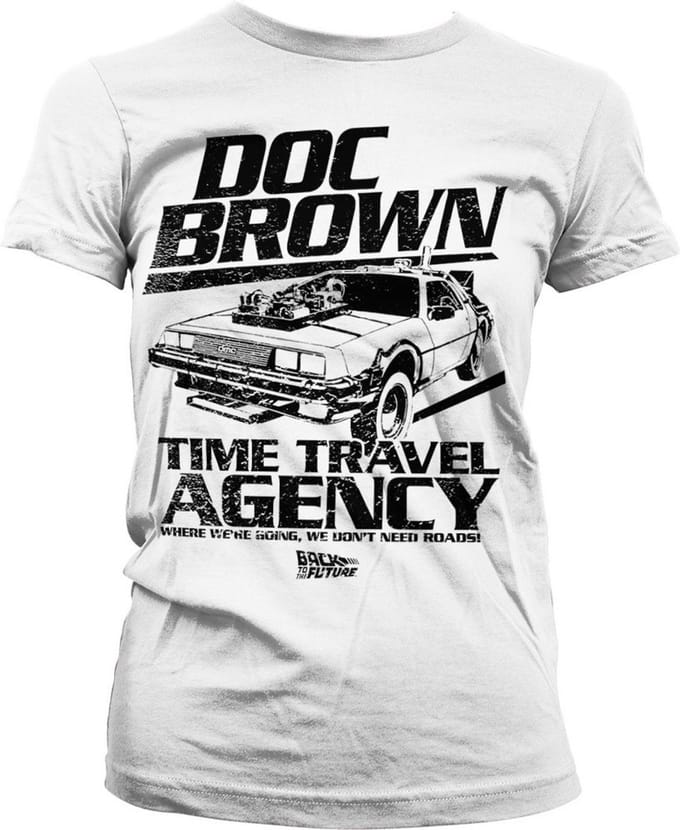 Back to the Future Doc Brown Time Travel Agency Girly Tee dames-T-shirt White