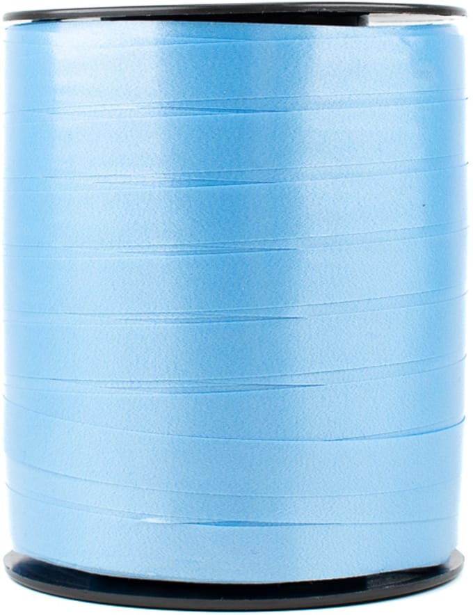 Krullint blauw/felblauw - 10 mm breed - 250 meter lang - Cadeaulint op rol