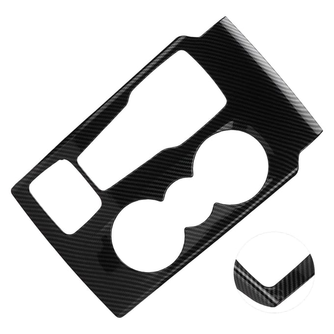 Cache de Garniture de Panneau de Levier de Vitesse de Console Centrale Style Fibre de Carbone Remplacement pour Ford Focus 2019 2021 black