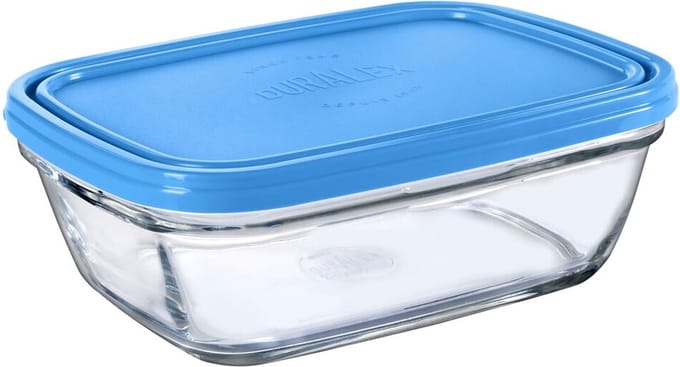 Rechthoekige lunchbox met deksel Duralex Freshbox Blauw 1,1 L