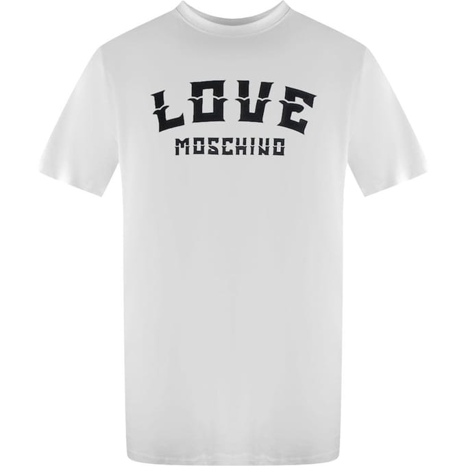 Love Moschino Heren Vet Logo T-Shirt (Wit)