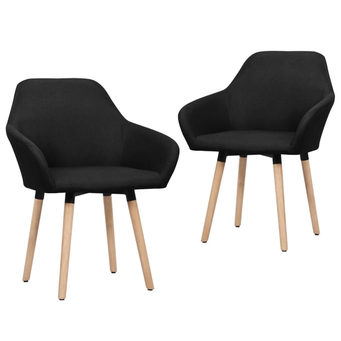 vidaXL - Eetkamerstoelen - 2 - st - stof - zwart
