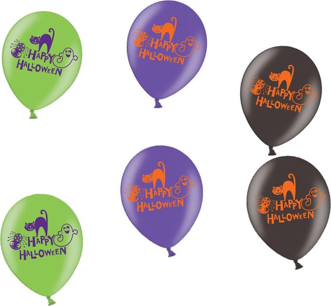 6 Happy Halloween ballonnen - Feestdecoratievoorwerp