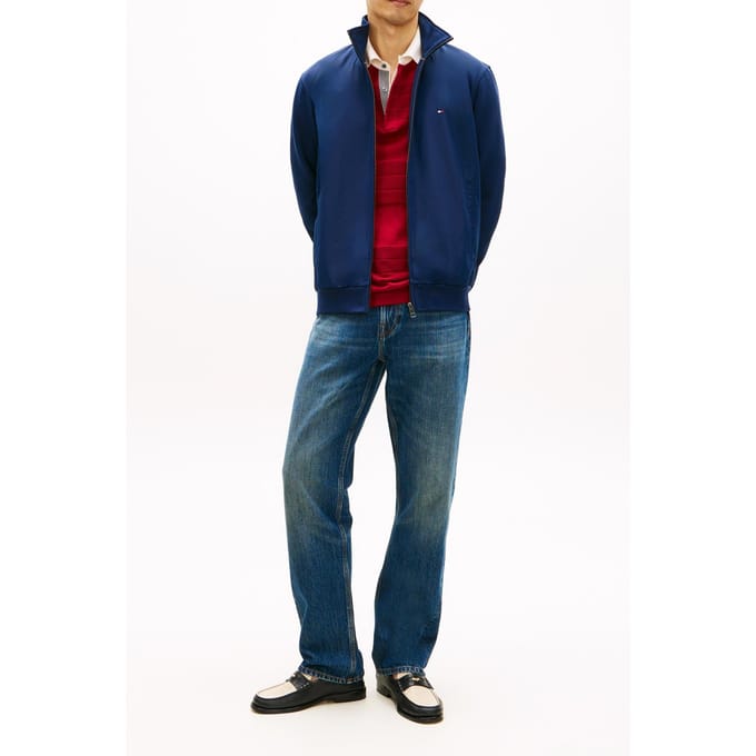 Tommy Hilfiger Essential Intechno Mix Zip Thru Carbon Navy Größe: S | Bomberjacken Outlet | Herren | Blau