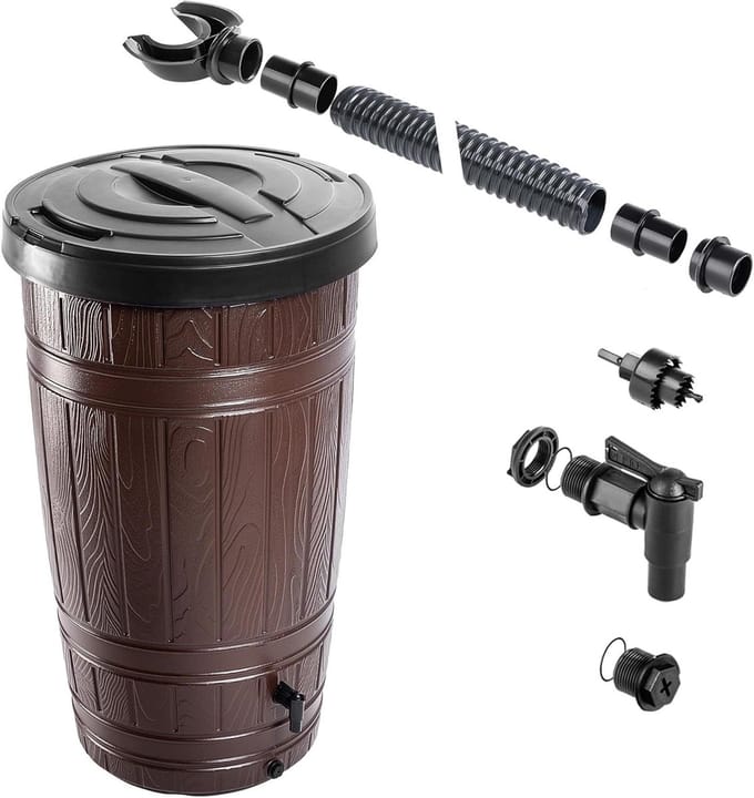 Regenwaterton - Waterton Tank - Planten Water Geven - Compacte Constructie - 265 Liter - Bruin