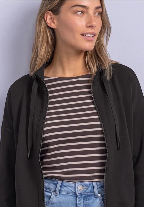 Jasje met Silk-Look en geribde details