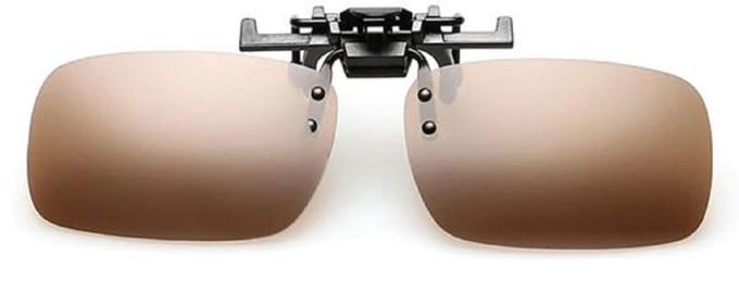 Voorzet Zonnebril - Clip On - Polarized - 135x40mm - Bruin