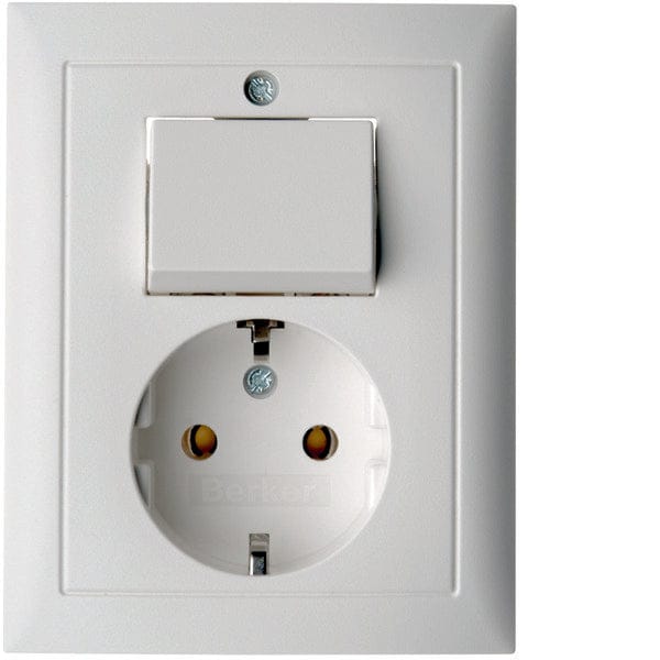 Hager Berker S1 Combinatieschakelaar Stopcontact Polair Wit Mat - 6143561949