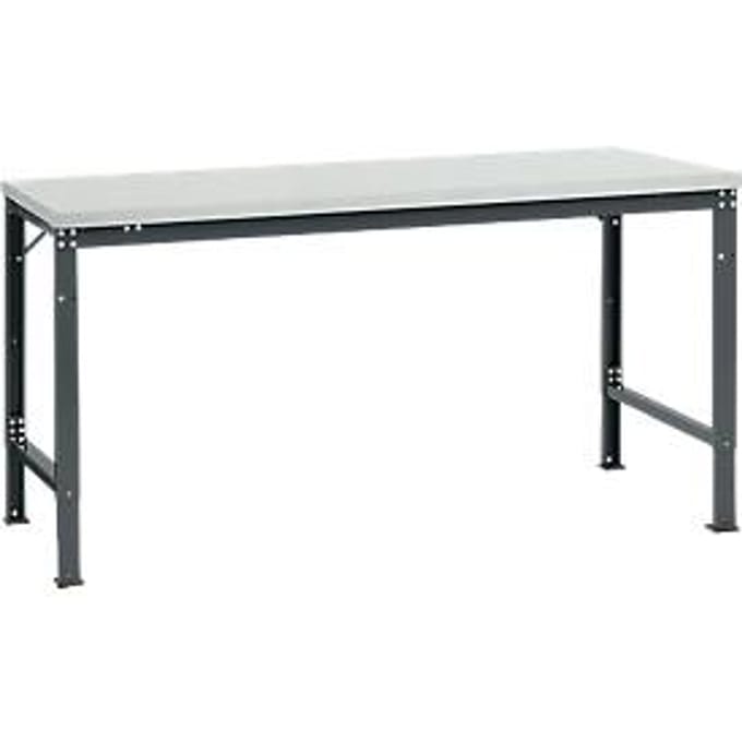 Manuflex AU7091.7016 Werk achtergrond tafel universele speciale met melamine schijf, bxdxh = 1750 x 1000 x 722-1022 mm Antraciet