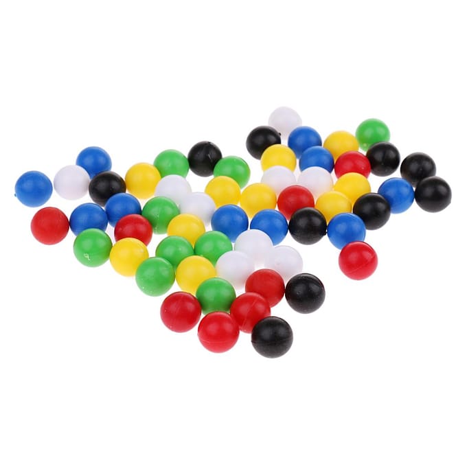 60 stuks 1 cm diameter ballen voor het houten vier-op-een-rij-spel 1cm diameter yellow