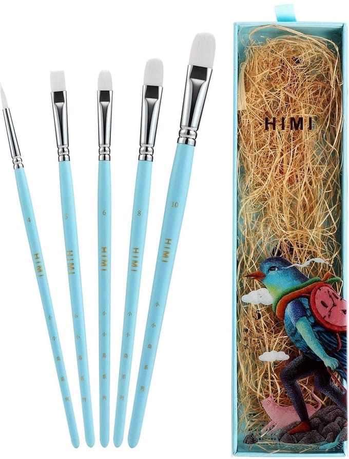 HIMI - Gouache penselen - Little Bird - set van 5 - Blauw