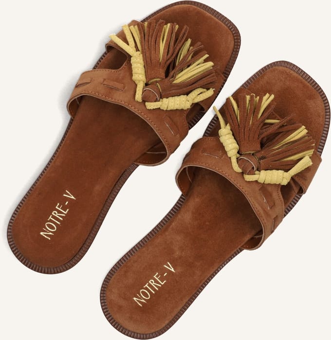 Notre-V 19401 Slippers - Dames - Cognac - Maat 40