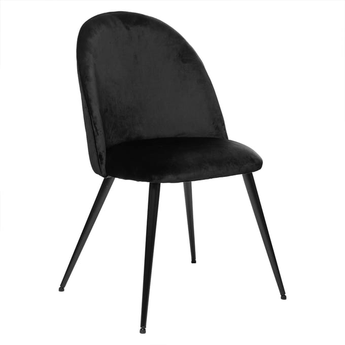 Eazy Living Velvet Eetkamerstoel Nathan Zwart