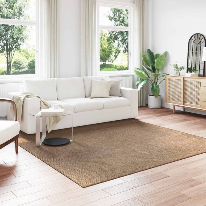 vidaXL - Binnen- - en - buitenkleed - AGIRA - Naturel - 240 - x - 240 - cm - Polyester