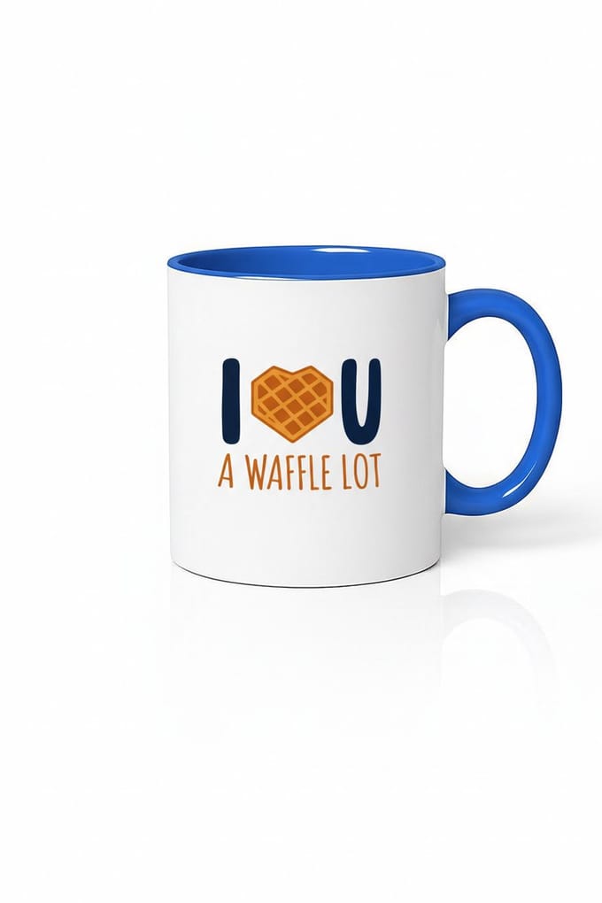 Mok 'I Waffle Lot' met Grappig Wafel Hart Design - Ideaal Cadeau voor Liefhebbers