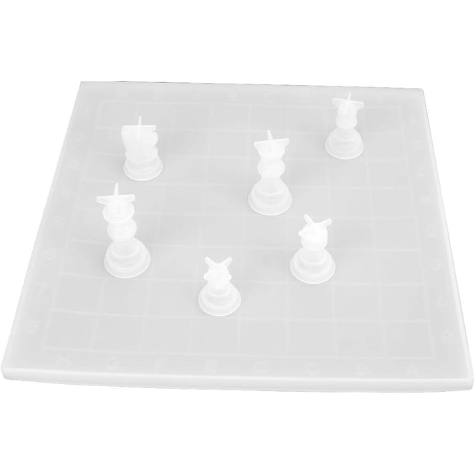 7 Stuks Schaakvormen Flexibel Herbruikbaar Gemakkelijk Ontvormen DIY Epoxy Hars Siliconen Vorm voor het Maken van Schaakset white
