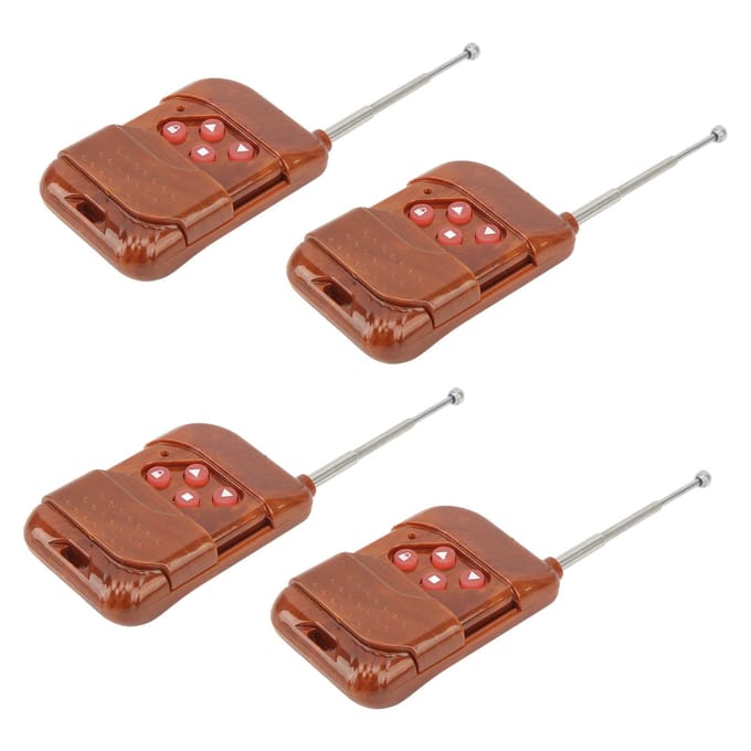 4 Pièces Télécommande Clonage Porte-clés 433MHz Contrôleur 4 Canaux pour Porte de Garage Portail brown