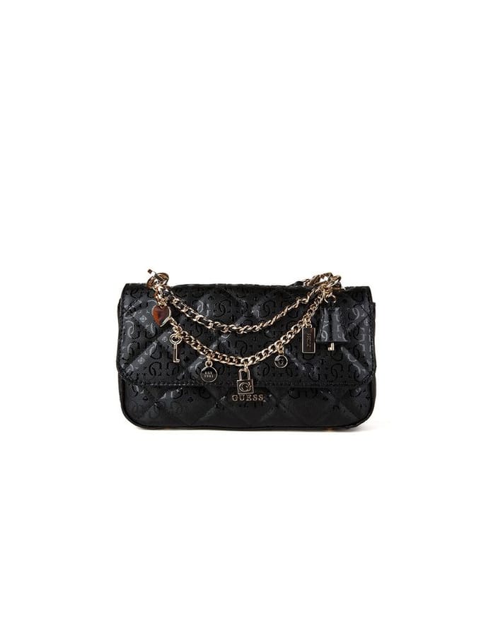 GUESS schoudertas Libby Flap Crossbody Bag Black zwart