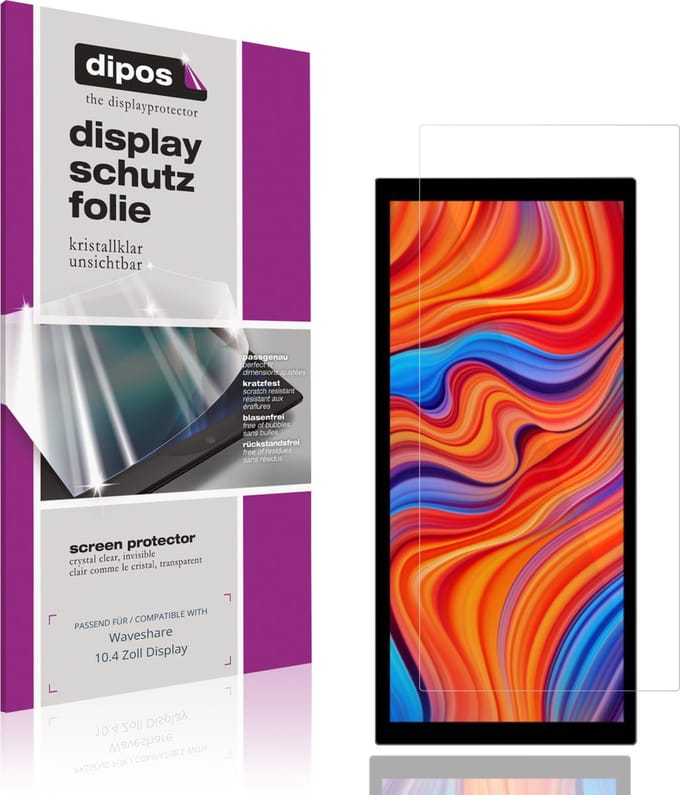 dipos – 2x Beschermfolie geschikt voor Waveshare 10.4 Zoll Display | Krasbestendige & heldere Screenprotector Ultra-Thin