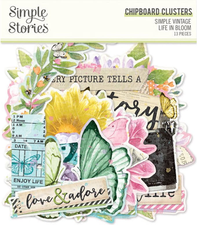 Simple Stories - Simple Vintage Life in Bloom Chipboard Clusters (19734)