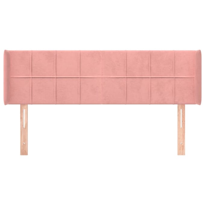 vidaXL - Hoofdbord - met - randen - 147x16x78/88 - cm - fluweel - roze