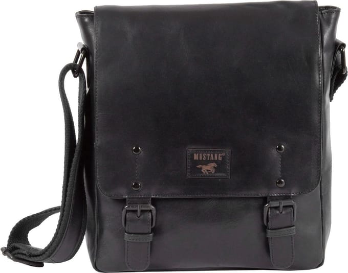 MUSTANG Leren Schoudertas Natal Paola Shoulder Bag Black Zwart