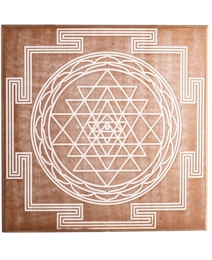 Wanddecoratie Shri Yantra energieplaat