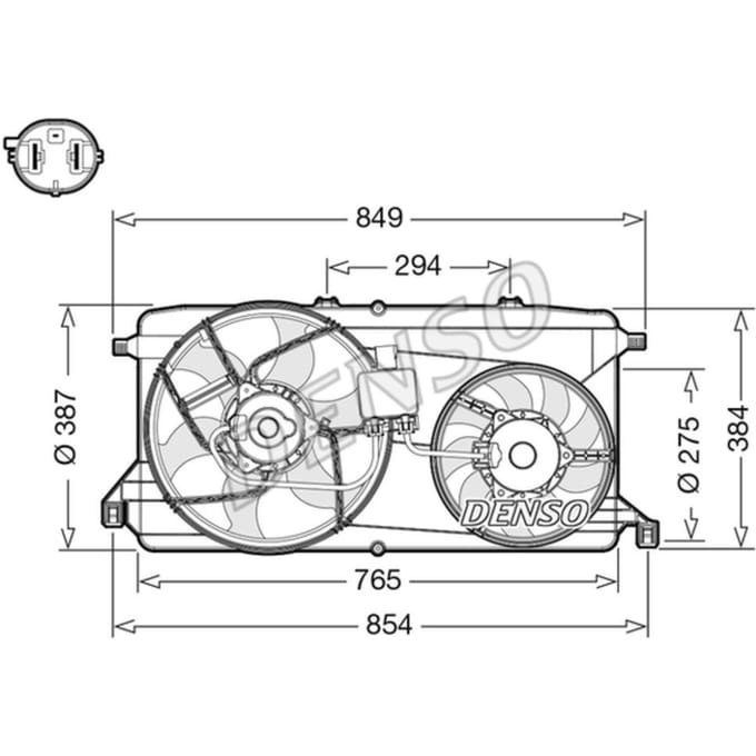 Koelventilatorwiel, motorkoeling DENSO DER10009