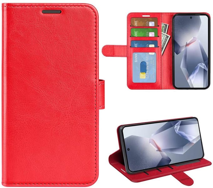 MobyDefend Hoesje - Geschikt voor OnePlus 13R - Wallet Book Case (Sluiting Achterkant) - Rood
