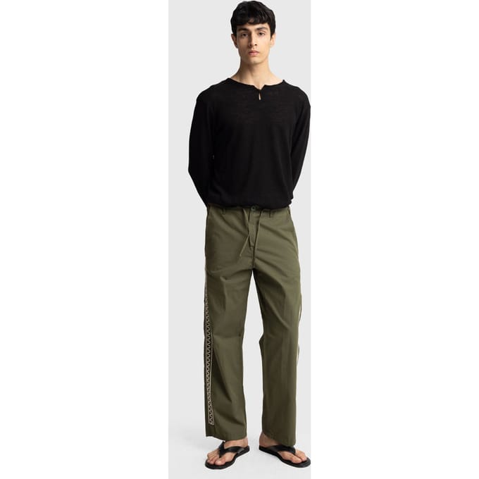 Heren Katoenen Poplin Rechte Pantalon