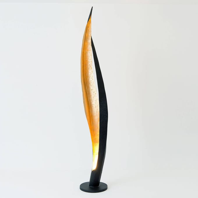 Holländer Vloerlamp Barbone, bruin-zwart, goud