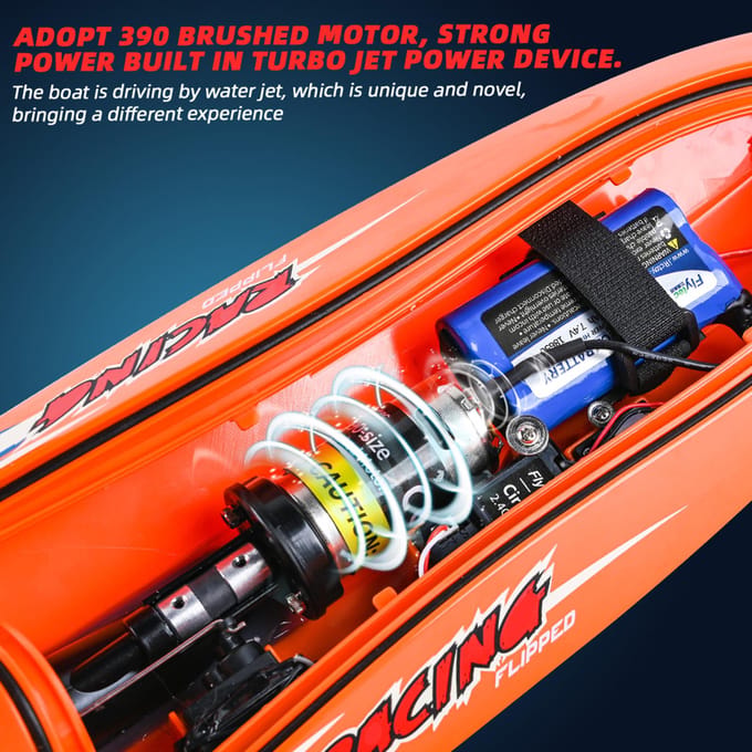 Flytec V009 Boten met afstandsbediening 2.4G 30 km/u Turbineaandrijving RC Boot 3 snelheden instelbaar via zwart