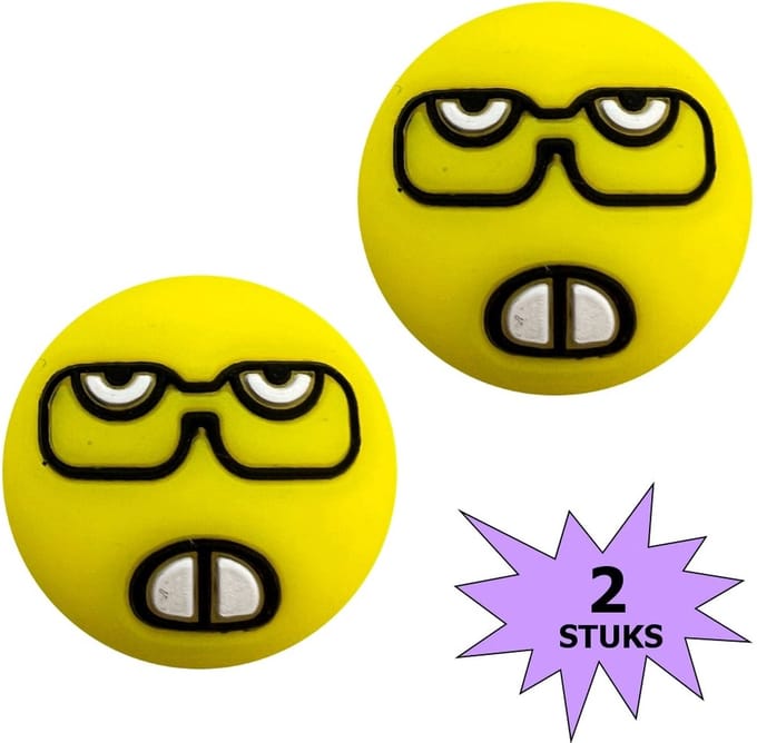 Fako Bijoux® - Tennisdemper - Tennis Demper - Emoji - Nerd - 2 Stuks