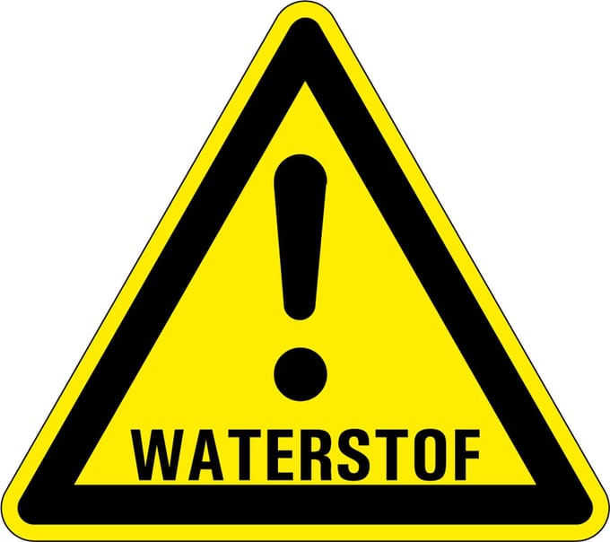 Waarschuwingssticker waterstof 100 mm