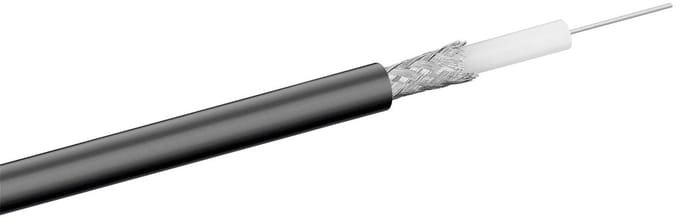 RG59 75 Ohm coaxkabel op rol voor binnen - 6,2mm / zwart - 100 meter