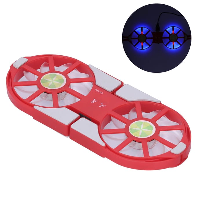 Refroidisseur pliable pour ordinateur portable 4 couleurs, double ventilateur, grand volume d'air, dissipateur thermique(rouge ) rouge