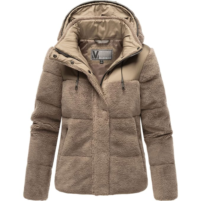 Marikoo dames teddy puffer jas met capuchon – model Kaguraa