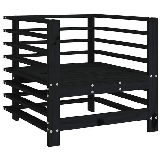 vidaXL - Tuinstoelen - 2 - st - massief - grenenhout - zwart