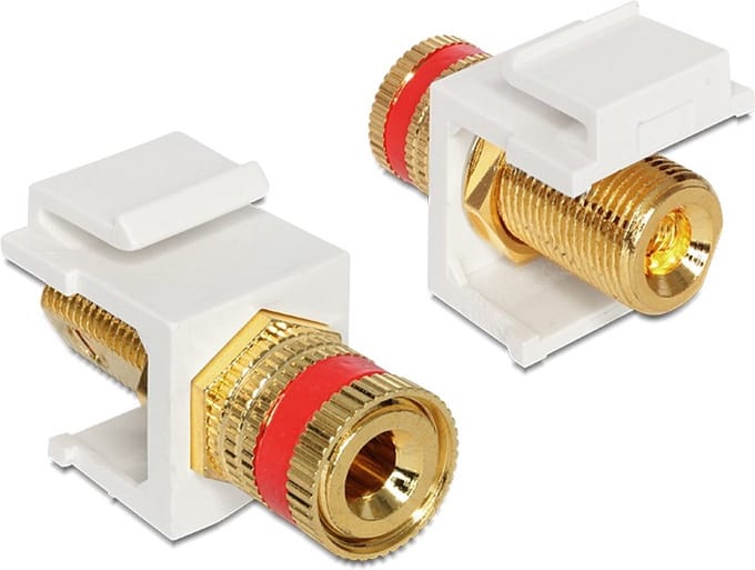 Delock - Keystone Modul Polklemme - Gewindebuchse rot