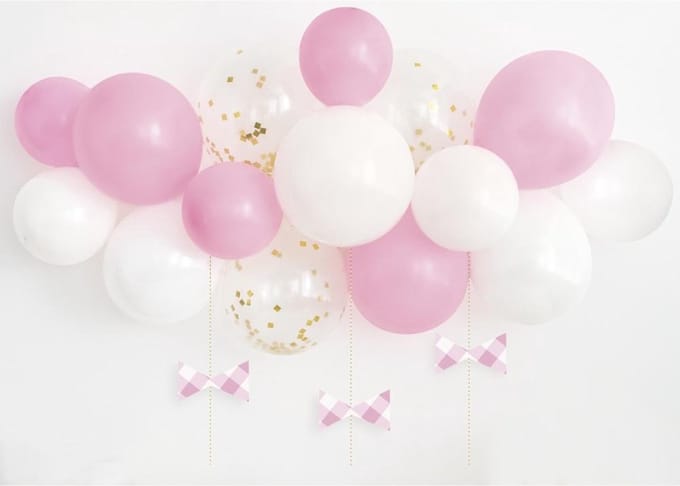 DIY Kit Ballonslinger Roze 15 stuks met Strikjes