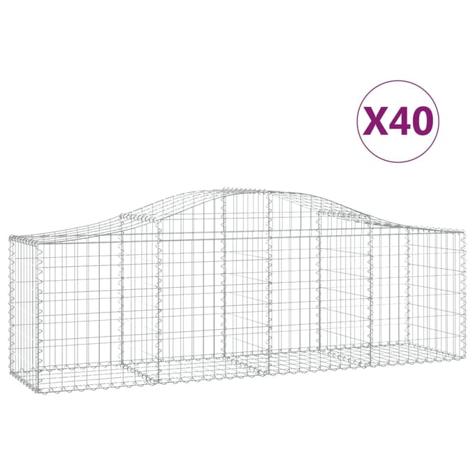 vidaXL - Schanskorven - 40 - st - gewelfd - 200x50x60/80 - cm - ijzer