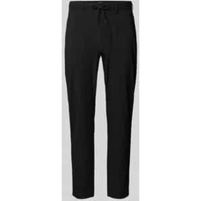 tapered fit stoffen broek met tunnelkoord