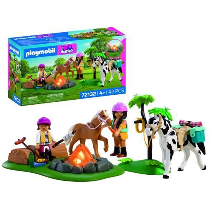Playmobil Horses paarden speelset met kampvuur en accessoires - 72132.