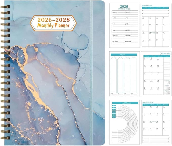 Maandplanner 2026-2028 - Agenda Notitieboek - Planning Beheer - Drie Jaar Overzicht - 21x15x2cm