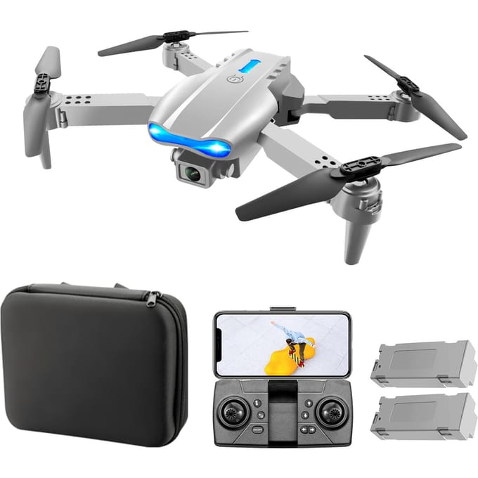 Drone RC avec caméra 4K RC Quadcopter avec fonction d'évitement d'obstacles trajectoire geste de vol single camera-2 battery gris