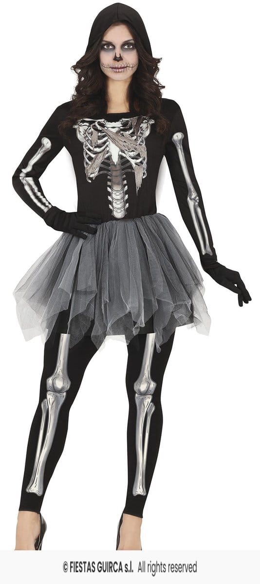 Ballerina Skelet Met Tutu Zwart Vrouw - Maat L